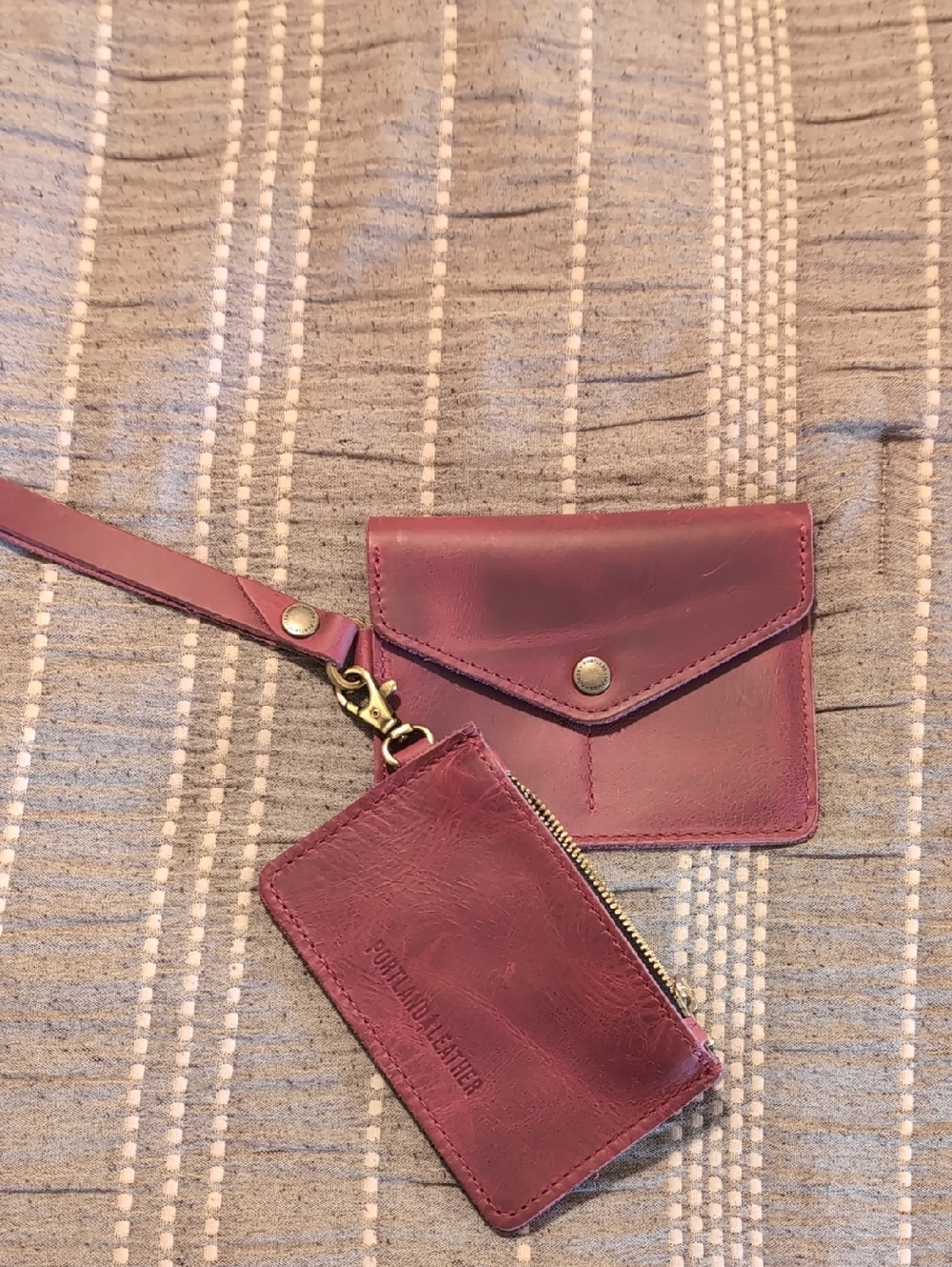 Portland Leather Passport Wristlet & Zip Zap Duo Wallet - Anemone
